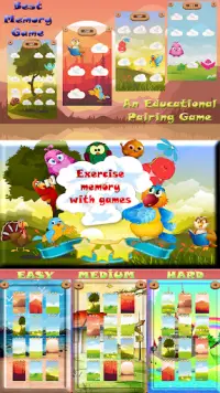 Memory matching games for kids free - Birds Screen Shot 5