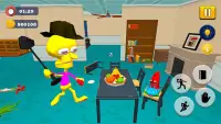 Sponge Family Neighbor 4: Scary Escape 3D Game Screen Shot 3