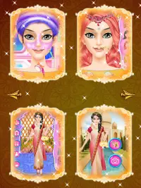 Индийский свадебный макияж салон игры для девочек Screen Shot 3