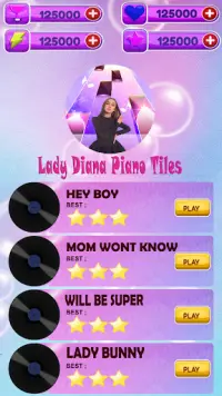 Lady Diana Piano Tiles Game Screen Shot 0