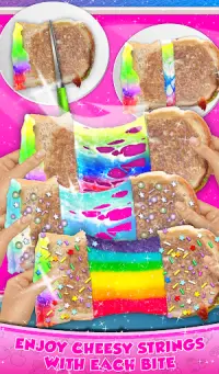 ¡Sandwich de queso a la parilla con arco iris! Coc Screen Shot 14