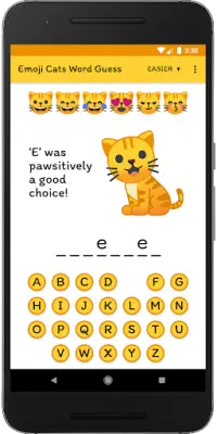 Emoji Cats Word Guess Screen Shot 1
