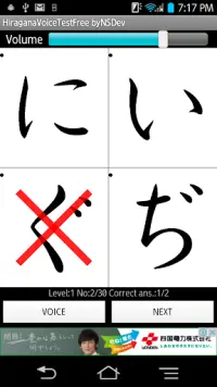 HiraganaVoiceTestFree byNSDev Screen Shot 3