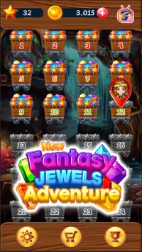 New Fantasy Jewels Adventure: Puzzle Land Screen Shot 0