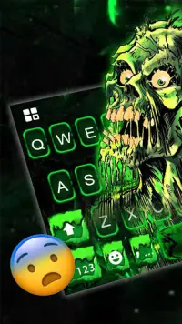 Tema Keyboard Green Zombie Skull Screen Shot 1