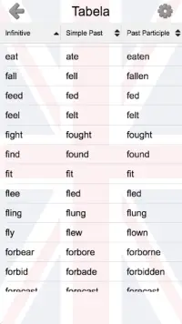 Verbos irregulares inglês - As 3 formas e tradução Screen Shot 1