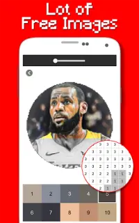 لاعبي كرة السلة اللون حسب عدد - بكسل الفن Screen Shot 0