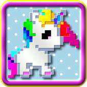 unicornio - color por número juego de arte pixel