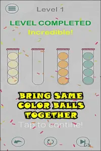 Sort Colored Balls - Ball Sort Casual Puzzle Game Screen Shot 2