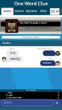 One Word Clue Same Room Multiplayer Game Screen Shot 1