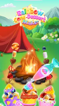 Rainbow Cone Dessert Maker - Girls Ice Cream Games Screen Shot 5