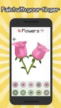 Colore per numero fiori pixel art Screen Shot 4