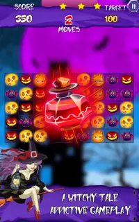 Witchy Tale: Navidad Halloween Match 3 Screen Shot 1