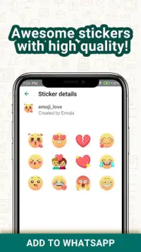 Emoji Love Stickers for Chatting Apps(Add Sticker) Screen Shot 1