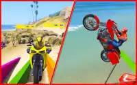 Superheroes Bike Beach Stunt Racing Mania 2018 Screen Shot 1