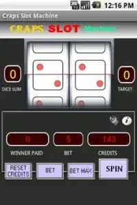 Craps Slot Machine Screen Shot 0