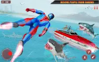 Flying Police Robot Rope hero Spider Rescue Games Screen Shot 2