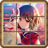 Sliding Tile Puzzle-100 anime girl pictures