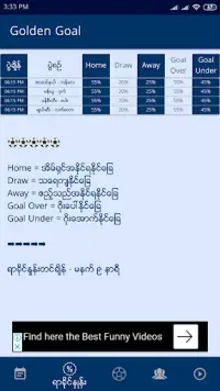 Golden Goal Football Statistics Screen Shot 3