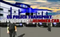 US Police Transporter: Hummer Car ATV Quad Bike Screen Shot 3