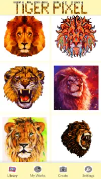 Tiger and Lion Pixel Art Coloring By Number Screen Shot 5