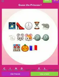 Guess the disney princess and prince from emojis Screen Shot 6