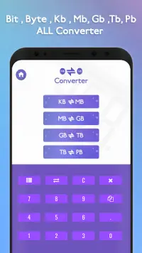 KB to MB MB to GB or GB to KB : All Byte Converter Screen Shot 1