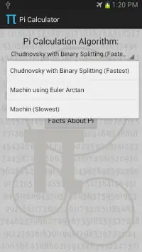 Pi Calculator Screen Shot 1