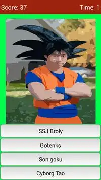 Saiyan DBZ Cosplay Quiz Screen Shot 2