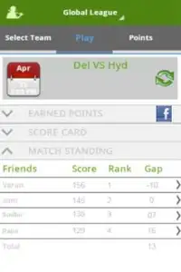 GoPlay Fantasy Cricket Screen Shot 2