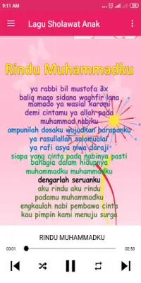 Lagu Anak Muslim & Sholawat Nabi Screen Shot 5