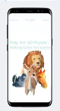 Poly Art 3D Puzzle: Rollendes Farbenspiel Screen Shot 0