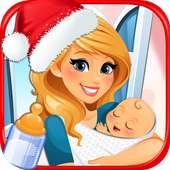 Newborn Baby & Mommy Christmas