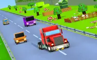 блочный машина шоссе гонщик: движение гонки игра Screen Shot 0