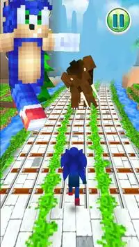 Sonic Block Run: 3D Adventure Game Screen Shot 1