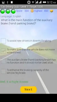 Car Driving - Quiz Game Screen Shot 1