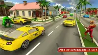 Superhero Taxi Driver Pro Game Screen Shot 1