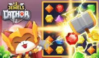 Jewels Thunder Cat Match 3: Lost Temple Screen Shot 1