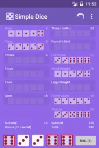 Simple Dice Free Screen Shot 2