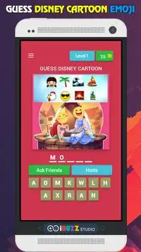 Guess Disney Cartoon Movie by Emojis Quiz Game Screen Shot 1
