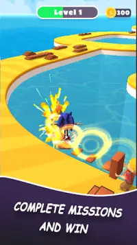 Super Blue Hedgehog Run - Shortcut Screen Shot 2