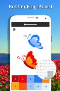 Cor da borboleta pelo número - arte do pixel Screen Shot 0