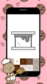 pixel art - cookies game color by number for kids Screen Shot 2