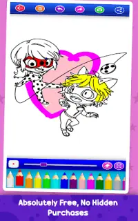 coloring lady bug & cat pages Screen Shot 1