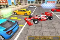 فورمولا 1 موقف سيارات 3D: موقف سيارات سيارة ألعاب Screen Shot 0