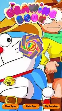 Coloring Doramon blue cat Screen Shot 3