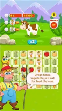 Match 3 Farm Animal Fun For Kids Screen Shot 1