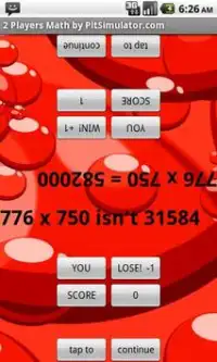 2 Player Math Screen Shot 3