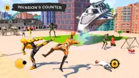 Flying Robot Hero vs Crime City Aliens:Rescue Game Screen Shot 2