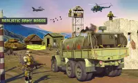 オフロードアーミートランスポータートラックドライバー：陸軍ゲーム Screen Shot 1
